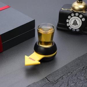 【with glass cup】Rotatable Arrow Beer Wine Board Game Pointer Shot Spinner Party Game Glass Cup Kit Spin Drinking Game Table Gifts Entertainment