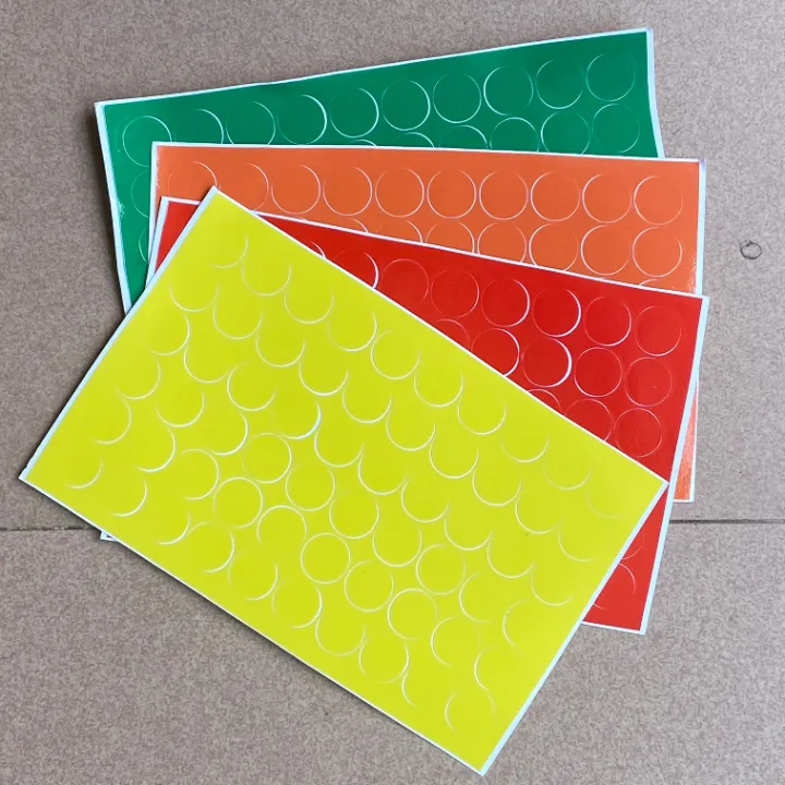 4 Tấm Sticker Tem Nhãn Dán Decal Hình Tròn Màu Size 1cm Dán Lên Bảng ...