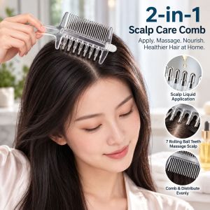 FLYING Chức năng 2 trong 1 Lược chải dùng để thoa tinh dầu. Bình chứa chất lỏng tích hợp. Răng loại dạng lăn Lược chải chân tóc 7 Răng bi lăn Bàn chải dùng để thoa dưỡng tóc. Chăm sóc da đầu