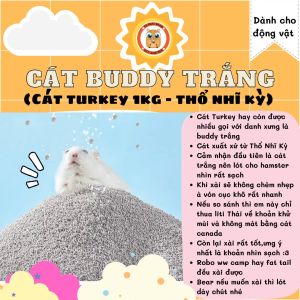 cát Turkey 1kg  - thổ nhĩ kỳ (buddy trắng) ít bụi và thơm dành cho hamster / fat tail (đuôi mập) - T3 PETS SHOP