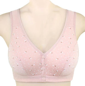 Yingbao 40-90kg Bra Women Front Button Without Wire Plus Size 48 34b Non Wire 38 Cup C Push Up Full Cup Comfortable No Steel Ring Cotton Mother Ladies Wireless Bras Black Red Pink