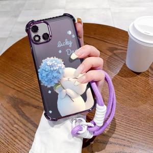 Case for Realme c11 2021 realme c11 2020 realme c20 phone casing Softcase Silicone shockproof Cover new design aesthetic Cartoon Flower Cat with Lanyard for girls SJSTLSHM01