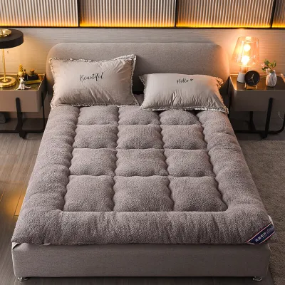 Velvet Mattress Thicken 10cm Foldable Matress Topper Single/Double/Queen/King Multi size Tatami Mattress Student Dormitory velvet Floor Bed Sheet Fitted Soft Floor Mattress