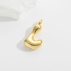 New European and American cross-border fashion versatile balloon bubble necklace cute and chubby 26 English letter pendant