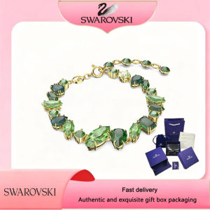 【Official Store】Swarovski (New) Gold Plated Green gemstone mixed-cut Gema Bracelet