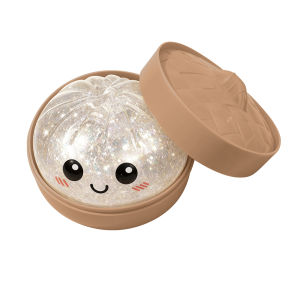 Glitter Steamed Bun Squishy Slow Rebound Stress Relief Toy Trendy Venting & Healing Gift/闪粉馒头捏捏乐慢回弹解压玩具蒸笼包装网红发泄治愈礼物