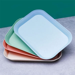 Wheat Straw Rectangular Plate Dessert Sushi Pasta Plate Dishes Healthy Tableware Kitchen Cooking Utensils
