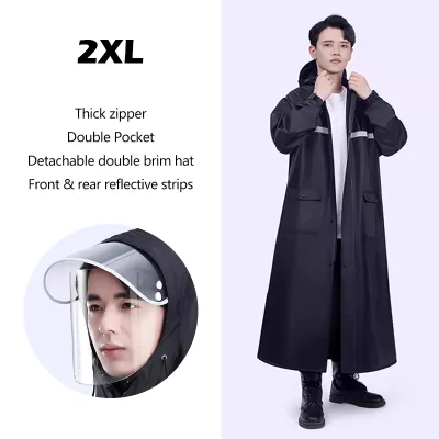 Raincoat for Motorcycle Rider Raincoat for Adult Makapal Waterproof for Men Universal Poncho Raincoat Premium Oxford Cloth PVC Raincoat Heavy Duty Thickened Unisex Long Full Body Raincoat XL 2XL 3XL