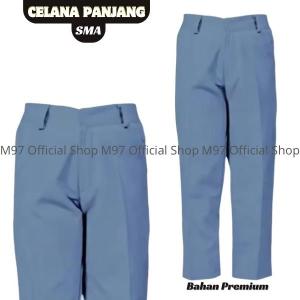 Seragam Sekolah Celana Panjang SMP SMA SMK Laki Laki Premium Warna Abu Biru Putih Coklat Hitam