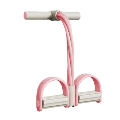GYMPRO Multifunction Tension Rope 4-Tube Elastic Yoga Pedal Puller Resistance Band Tension Rope for Leg Stretching Slimming Training