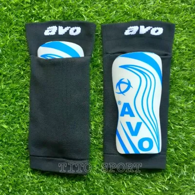 Paket Sarung Deker shin pad holder dan lakop Embos sepak bola futsal guard pelindung tulang kering tebal elastis anak junior dewasa orignl avo