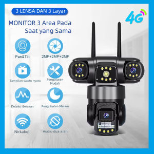 E-LIFE TECH V380 New 3 Lens and 3 Screen SC28-G Black 6MP Security CCTV Wireless IP Security 4G