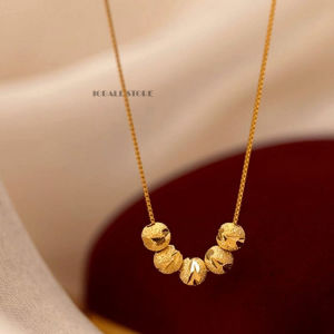 Kalung Italy Free Liontin bulat gold / Perhiasan Wanita Terbaru / Kalung Titanium Anti Karat / Kalung Wanita Dewasa / Kalung Titanium