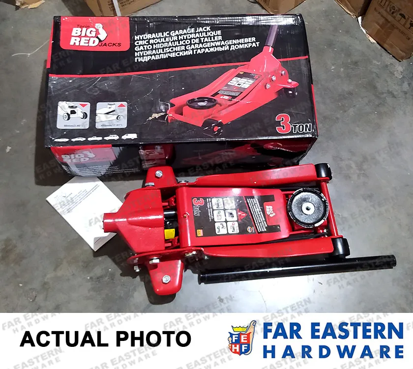 Big Red Hydraulic Garage Jack, 3-Ton