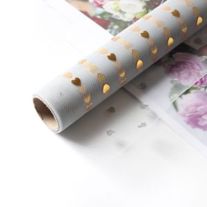 1ROLL Kain Tile Jaring Love - Bahan kerajinan Buket Bunga Tile008
