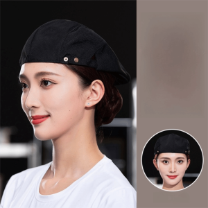 NOBLELUX Breathable Beret Hat Canvas Oil-resistant Service Cap Creative Comfortable Male Chef Hat Restaurant BBQ Restaurant Kitchen