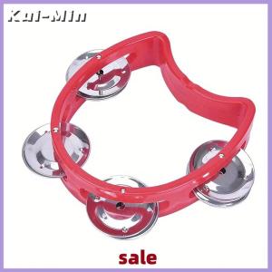 Kui-Min 1pc Plastic Percussion Tambourine For Adults Hand Tambourine Musical Instrument 4 Bells On ABS Tambourine Musical Rhythm Instrum