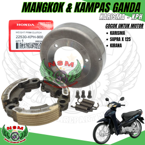 Paket Kopling 3 item kampas kopling karisma + kampas ganda + mangkok ganda supra x 125 / kirana