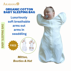 Baby Organic Cotton Baby Sleeping Bag Open Two Way Zip & Sleep Sack