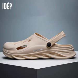 Dép Cross Clog Bít Mũi Nam Đế Gợn Sóng EVA Siêu Nhẹ Êm Chân iDEP SL048 Giày Sục Nam Quai Hậu