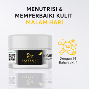 Night Cream Dr Febrian Skincare Krim Malam Moisturizer Kulit Kusam Jerawat Penuaan Dini Kerutan Flek