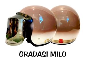 HELM BOGO GRADASI WARNA MILO TERBARU FREE KACA DATAR ATAU CEMBUNG BANYAK VARIASI WARNA