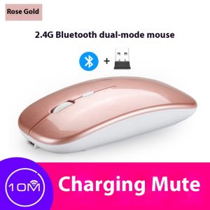 Bluetooth không dây hai chế độ chuột có thể sạc lại câm dạ quang tùy chỉnh máy tính xách tay phổ thông để bàn Chuột văn phòng im lặng