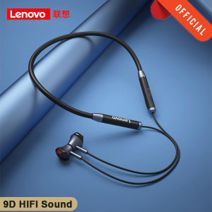 Lenovo HE06 QE08 Bluetooth 5.0 Earphone 9D HIFI Sound Wireless Headset Magnetic Neckband Headphone IPX5 Waterproof Sport Earbuds with Noise Canceling Mic