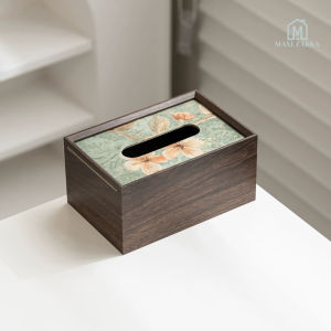 🇸🇬 Ready Stock Wood Grain Tissue Box Acrylic Cover Holder Large Capacity Desktop Case Living Room Office Home Decor