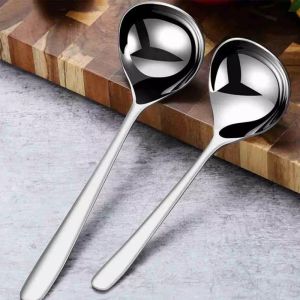 Bộ 2 Chiếc Thìa Canh Inox 304 17.5 và 20cm - Muỗng ăn Lẩu Nhỏ Xinh