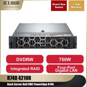 Rack Server Dell PowerEdge R740 4210R/Enterprise/Integrated RAID/DVDRW/750W/Four-Port Gigabit LAN