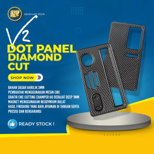 Panel DOT V2 motif diamond cut Acrylic black mate 3mm