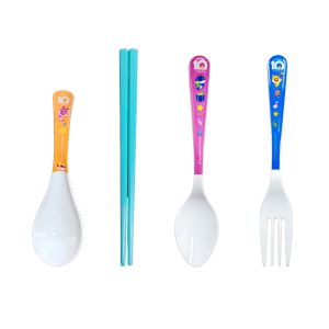 Kidztime x Pinkfong Baby Shark 10th Anniversary Bamboo Melamine Dinnerware Set Tableware -  Plate / Bowl / Cutlery / Cup