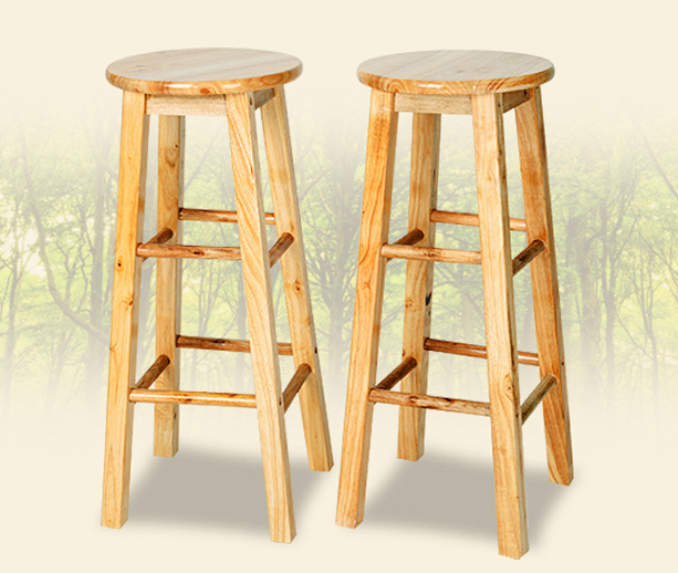 stool chair Wooden Round Seat High Stool 80cm 70cm 60cm bar stools bar stool high chair high quality Lazada PH