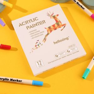 ปากกาอะคริลิค Acrylic Marker ปากกามาร์กเกอร์อะคริลิค แห้งเร็ว กันน้ำ สามารถใช้ในแก้วผ้าใบผ้าไม้ ฯลฯ