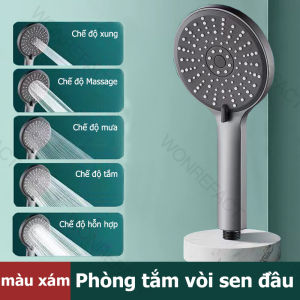 Vòi sen tăng áp phụ kiện phòng tắm vòi sen cầm tay có thể điều chỉnh 5 chế độ kích thước lớn phụ kiện phòng tắm phổ thông