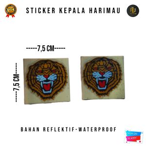 STICKER KEPALA HARIAMAU BAHAN REFLECTIVE STIKER KEPALA MACAN KEPALA HARIMAU CUTTING STICKER MOTOR MACAN STICKER MOBIL HARIMAU