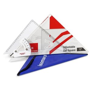 PPKK ISOMARS ไม้ฉากปรับมุม (Adjustable Set Square - Plain) ชุดไม้บรรทัดแม่แบบโค้ง ชุด 3 ชิ้น ชุดไม้บรรทัดโค้ง ไม้บรรทัดเขียนแบบ ไม้บรรทัดนกแก้ว เทมเพลท