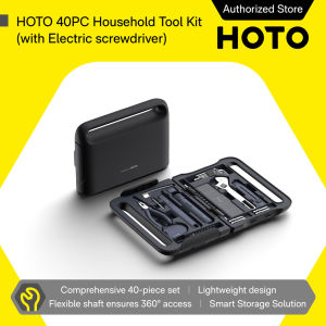 HOTO 40PC Household Tool Kit (with Electric screwdriver)