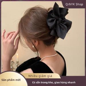 Hàng có sẵn✨ New French Black Bowknot Hair Claws Large Shark Clips Girl Bow Grab Clips For Women Sweet Headwear Hair Accessories