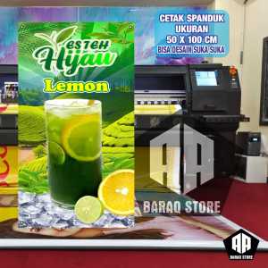 Cetak Spanduk Cetak Banner ES TEH HIJAU LEMON Costom Desain