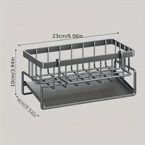 Space-Saving Carbon Steel Rack Set Combine Sponge Drain Towel Rack Soap Storage Kitchen Bathroom Use