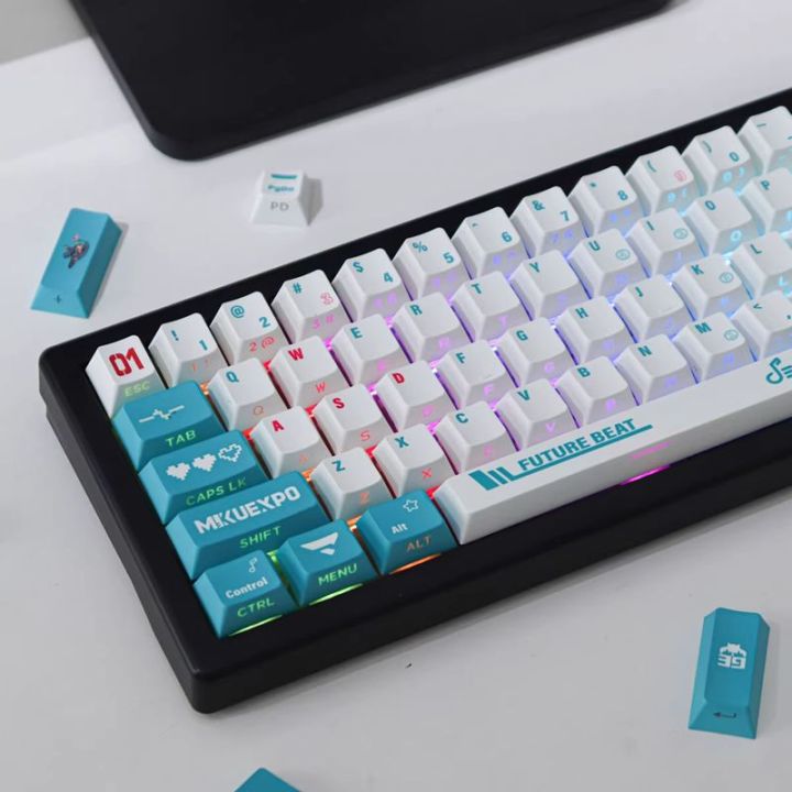 Miku Keys 【Keycap Only】Hatsune Miku Keycap Side Shine Through 130 Keys Cherry ...