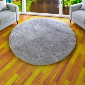 Karpet Bulu rasfur bulat isi polyfoam ukuran diameter 120cm tebal 25cm LP