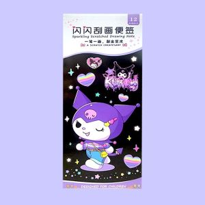 Cartoon Sanrio Mymelody Kuromi Cinnamoroll Colourful Scratch Painting Children Fun Art Kid DIY Art Craft Birthday Gift