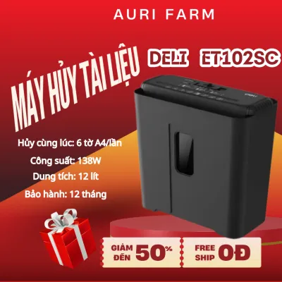 Máy Hủy Tài Liệu Chính Hãng Deli 12 lít ET102SC Công Suất 140W Dành Cho Văn Phòng & Cá Nhân