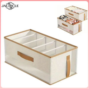 JACIRCLE 5 Compartments Separate Storage Box Dustproof Box With Wardrobe Handles Fabric Non-Woven Storage Divider