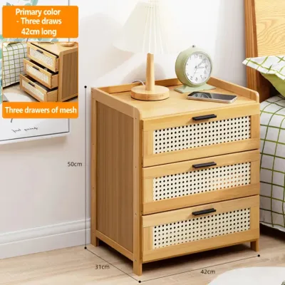 [On Hand] Bamboo Bedside Table with drawer side table bedroom Storage Cabinet