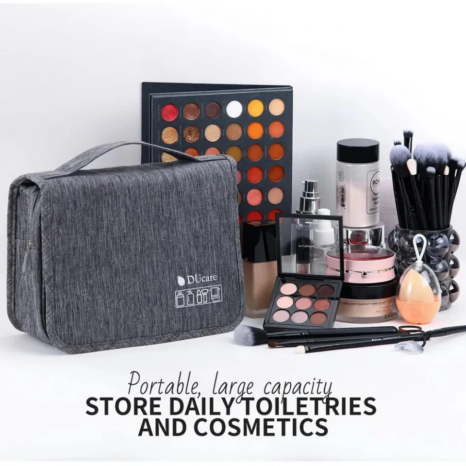 DUcare Foldable Makeup Bag Travel Hanging Cosmetic Organizer Case Dry Wet  Separation Bag for Cosmetics Makeup Brush Toiletry【Post in 24 Hours 90