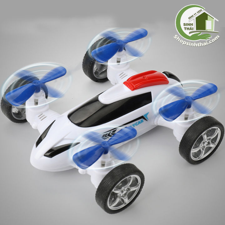 Đồ chơi xe ô tô bánh đà cánh quạt - Máy bay kết hợp xe có 4 quạt quay ...